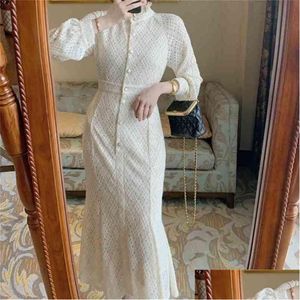 Basic & Casual Dresses Mermaid Dress Women Spring Fashion Ruffled Lantern Sleeve Tender High Waist Elegant Party Vestidos 210603 Drop Dhvzp