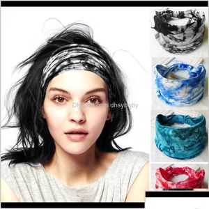 Opaski biżuterii duże szerokie bawełniane opaska na głowę dla kobiet Sport Turban Hairbands Soft Printed Girl Elastic Head Band Bohemian H Drop Deli Dhxk7