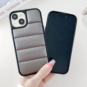 Designer Down coat case CFRP Iphone Case For 11 12 13 14 15 Plus Pro Max Individuality Spoof For Iphone Case