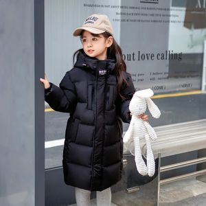 Giubbotti Ragazze Piumino lungo 2023 Tuta da sci per bambini Addensato con cappuccio in cotone Bambini Ragazzi Cappotto Outdoor Capispalla antivento CH207 231109