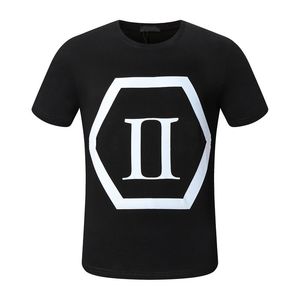 Camisetas de camisetas masculinas Phillip Plain PP Camista de impressão de impressão de diamante de manga curta Dólar marrom marrom bele tee o-pescoço de alta qualidade de rua de rua camisetas camisetas