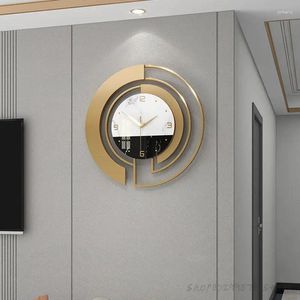 벽 시계 부엌 조용한 시계 현대 거실 세련된 디자인 고급 북유럽 손 Horloge Murale Decor WK50WC