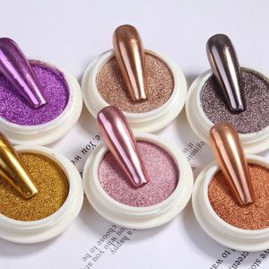 Akrylpulver vätskor metall nagel spegel glitter pulver rube gel polsk damm glänsande guld silver fina kromflingor pigment diy tillbehör dekor 231110