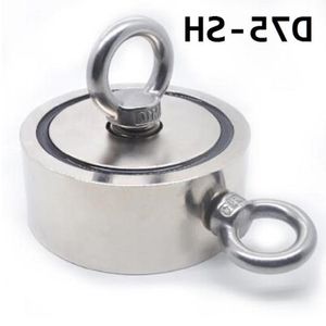 Freeshipping Strong Strong Neodymium Magnet Round Hook Salvage Magnet Sea Rishing حامل يتصاعد مع الحلقة 48 مم 60 مم 67 مم 75 CNSK