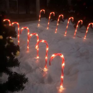 Christmas Decorations LED Decoration Outdoor Waterproof Candy Cane Light Pathway for Holiday Year Xmas Tree 231109