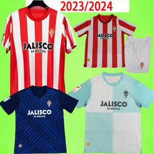 23/24 SPORTING de Gijon Fußballtrikots Kinderset 2023 2024 Aitor G. D. Perez camiseta de futbol Kinderfußballtrikot Jungen Djurdjevic DJUKA Manu Garcia Aitor G. JS BABIN Ninos