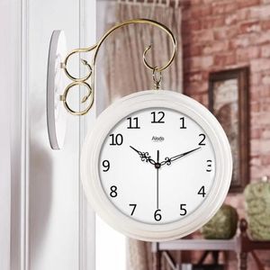 Wall Clocks Art Living Room Clock Home Decor Elegant Classic Gift Hands Hooks Gold Round Modern White Duvar Saati