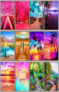 Round Full Diamond 5D DIY Diamond Målning Love Island Landscape Diamond Embroidery Kit Mosaic Home Decoration Gift4581359