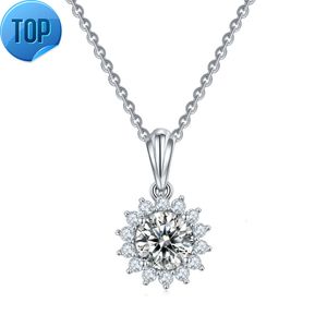 Collane in argento sterling da donna con design alla moda, diamanti Moissanite di loto