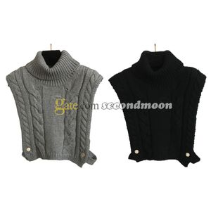 Turtle Neck Knits Vest Women Sexy Sleeveless Knitwear Designer Winter Windproof Knitted Pullovers