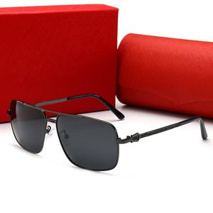 Luxury QualTiy Fashion Mens Square Solglasögon Vintage Metal Sun Glasses Designer Outdoor Star Style Goggles With Gift Box206n