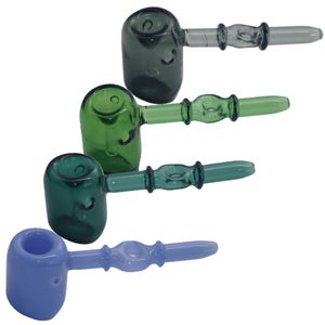 Glasfilter Bubbler Rauchhammer Wasserpfeifen mit tiefen Schalen Rutschen Recycle Pocket Tragbares Handpfeifen-Rauchpuff-Werkzeug