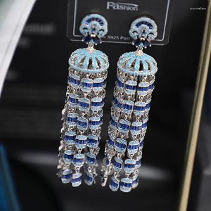 Dangle Earrings Brand Designerファッショナブルなエレガントな気質結婚式のパーティー長いタッセルイヤードロップラグジュアリーゴールドメッキジュエリー