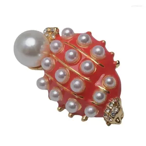 Brooches Ancient Western Antique Done Enamel Conch Pearl Brooch Clothing Accessories