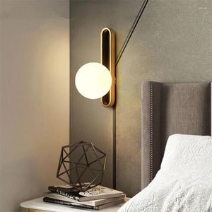 Lampada da parete American Light Luxury Glass E227 Lampade Corridoio Soggiorno Luci Specchio Faro Magic Bean Ball Camera da letto