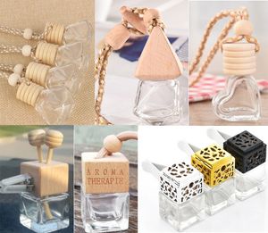 Wholesale 11Styles Mini Car Perfume Bottles Empty Small Refillable Car Pendant Hanging Cute Air Freshener