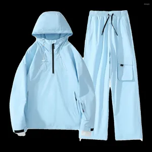 Men's Hoodies Waterproof Windproof Sports Suit All-Match Loose Trendy Hoodie Warm And Comfortable Ski Elastic Waist Snow-Proof Skirt