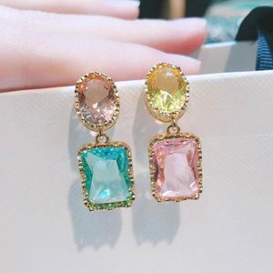 Stud Earrings Korean Colorful Baroque Crystal Style Luxury Fashion Designers Jewelry Christmas Gifts