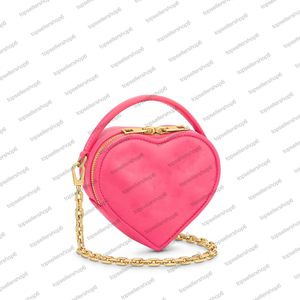 M81893 Pop My Heart Kılıfı Mini kadın çantası Desinger çanta dana derisi tuval kabartmalı crossbody çanta akşam omuz çantası çanta