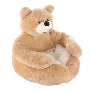 kennels pens Bear Hug Dog Bed Cute Cuddler Bear Cat Sleeping Mat Comfortable Washable Plush Pet Cushion Beds Sofas For Indoor Dogs Cats 231109