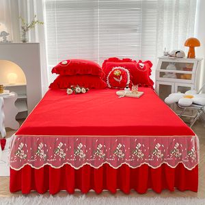 Salia de cama Princesa Cama de renda com travesseiro Adequado para roupas de cama para meninas não deslizantes 100% algodão 230410