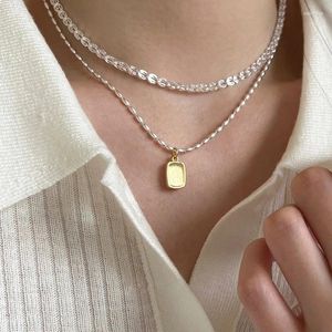 Correntes 925 Sterling Silver Pingente Colar Golden Tag Trigo Elegante Ajustável Para Mulheres Menina Jóias Presente Drop Atacado