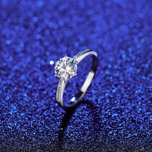 Classic Design Mosan Diamond s925 Silver Wedding Ring European Luxury Sterling Silver Romantic Women Ring Brand Jewelry Valentine's Day Gift