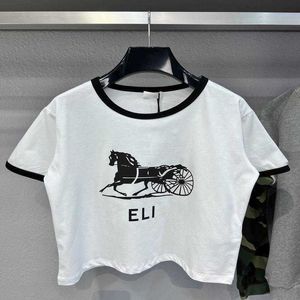 Designer New Women T Shirt Shirt High Edition Front Print Carriage Custom Sticked Dyed Soft Comant T-shirt Hylsa