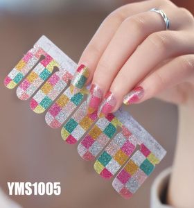 NAS001 Conjunto de adesivos para unhas com 16 peças, pó de glitter misto, cor gradiente, sexy, menina, esmalte, adesivo DIY para pontas dos pés e dedos t4485867