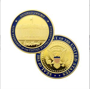 Arts and Crafts Gold coin White House Trump paint color gilded commemorative coin foreign trade digital virtual coin