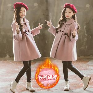 Coat Thicken Warm Double Breasted Girls Woolen Coats Autumn Winter Trench Jacket 414Yrs Children Clothes for Teenage Outerwear 231109