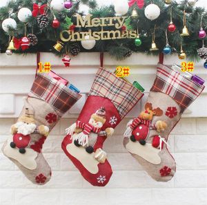 3 estilos de meias de natal decoração ornamento decorações de festa santa natal meia doces meias sacos presentes de natal saco
