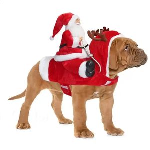 Abbigliamento per cani Natale Pet Dog Vestirsi Vestiti Inverno Caldo Cucciolo Giacca Divertente Costume da Babbo Natale Chihuahua Bulldog francese Cappotto Labrador 231110
