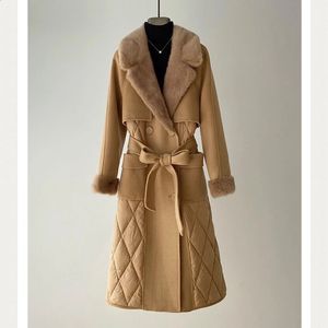 Women's Down Parkas Women Mink Fur Coats Long Filling Goose Down Overcoat H810 231110