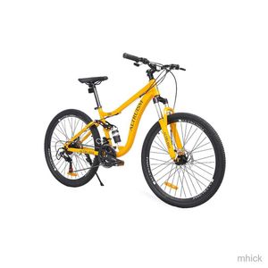 Bike Pedals Mountain Bike Bicycle Male 26 Inch 21-Speed Steel Mountain Bikes with Shimano Derailleur H6-Yellow M230409