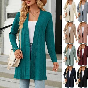 Cardigan lavorato a maglia da donna Maglione lavorato a maglia a maniche lunghe da donna Capispalla da donna Cardigan con scialle femminile Giacca cappotto sottile allentato casual