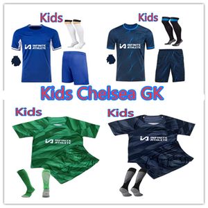 Camisa de futebol infantil 1 # Sanchez 2023 2024 CAICEDO Nkunku Jackson CFC Disasi conjunto 23 24 Enzo Mudryk JAMES STERLING Cucurella Chukwuemeka kit infantil uniforme