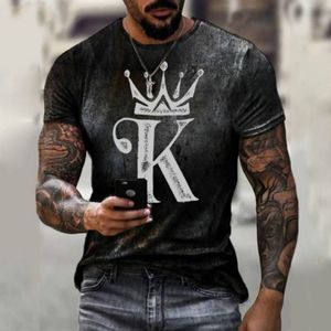 Herr t-shirts Summer Poker K 3D Print T-shirt Europeiska och amerikanska street modekläder Lossa storstorlek snabbt torkande 230410