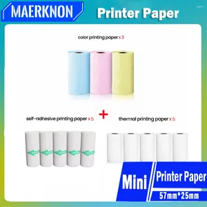Mini Printer Thermal Paper Label Sticker Färgglada lim självhäftande för trådlös Bluetooth PO Inkless 57mm