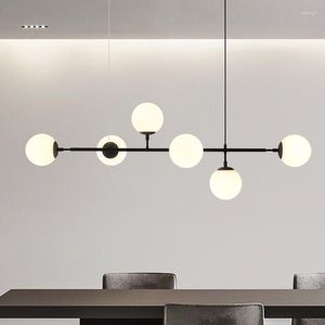 Ljuskronor modern glasbelysning dekor kök fixturer matsal pendelljus restaurang bar svart hängande lampa luster