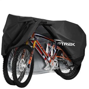 Bike Groupsets Toptrek Cover 210D Oxford Outdoor Storage Waterproof Anti UV Bicycle with Membrane for Two Bicycles 231109