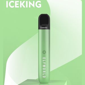 Elfworldアイスキングセラミックコイル使い捨てポッド交換可能600パフVapeak Doperable Electric Hookah Vape Pen自動