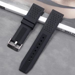 Titta på band Fashion Casual Men's Soft Silicone Strap 22mm Ladies Waterproof Sports Natural Rubber Buckle Accessories