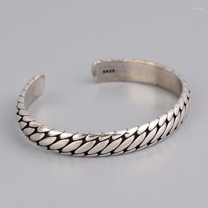 Bransoletka Bangle Silver Color Bransoletka dla kobiet mężczyzn Retro Hip Hop Koreańska biżuteria