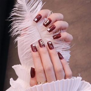 Unhas Falsas 24 Pcs Press-Type Falso Muitos Tamanhos Podem Ser Aparados E Arquivados Para Salão De Unhas