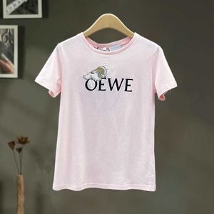 Designer Womens T Shirt Korean Summer Embroidery Letter Sleeve Regular T-Shirt Top