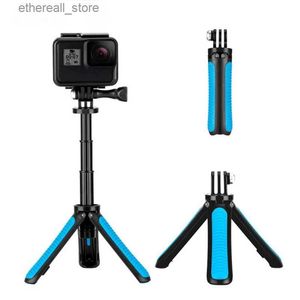 Selfie monopods mini hand selfie stick stativ för GoPro Hero 5 6 7 8 9 för osmo action xiaoyi sjacam för iPhone kamera tillbehör Q231110