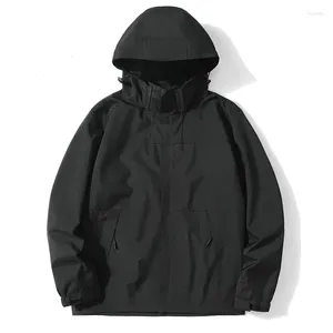 Männer Jacken 2023 Plus Größe Windjacke Männer Wasserdichte Jacke Einfarbig Schwarz Mäntel Männliche Große Outdoor Oberbekleidung