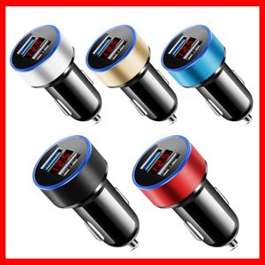 3.1A Dual USB Car Charger for iPhone 12 6s 7 8 11 Tablet Xiaomi Samsung S10 With LED Display Universal Mobile Phone Car-Charge Car-Charger Charging Quick Charge Free ship