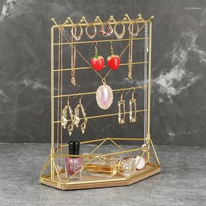 Smyckespåsar Tiered Earring Holder Display Hanging Organizer TABREDTOP COURTOP STAND NECKLACE RACK FÖR KVINNOR